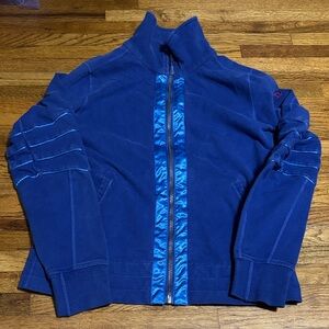lululemon athletica vintage blue full zip sweater no hood
